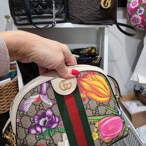 Gucci Multicolor Floral Canvas Crossbody Bag